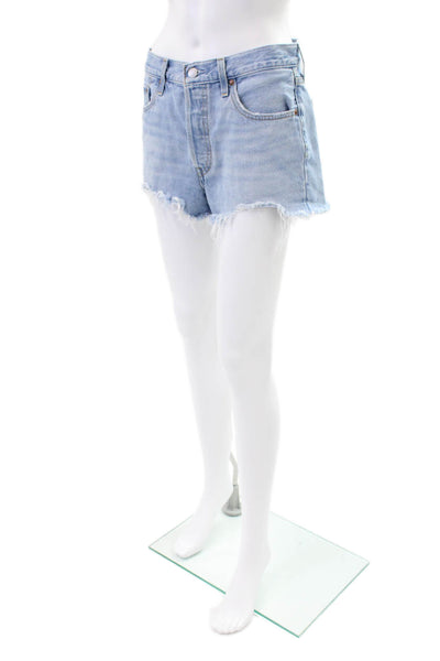 Levis Womens Cotton Button Distressed Denim Jeans Blue Size 28
