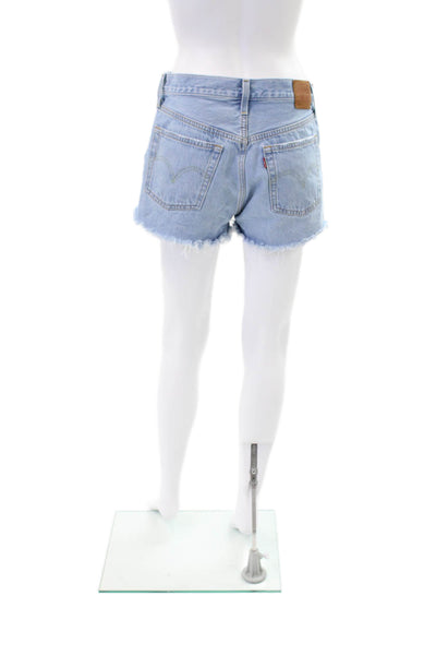 Levis Womens Cotton Button Distressed Denim Jeans Blue Size 28