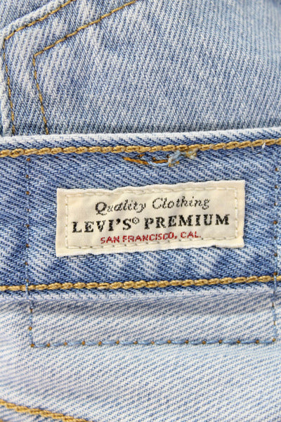 Levis Womens Cotton Button Distressed Denim Jeans Blue Size 28