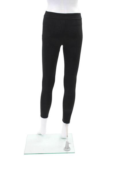 Adidas Womens Textured Lined Logo Printed Ankle Leggings Black Size S