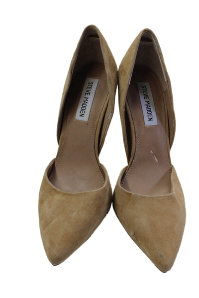 Steve Madden Womens Stiletto Pointed Toe Dorsay Pumps Brown Suede Size 8M