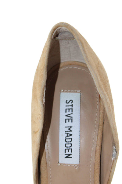 Steve Madden Womens Stiletto Pointed Toe Dorsay Pumps Brown Suede Size 8M