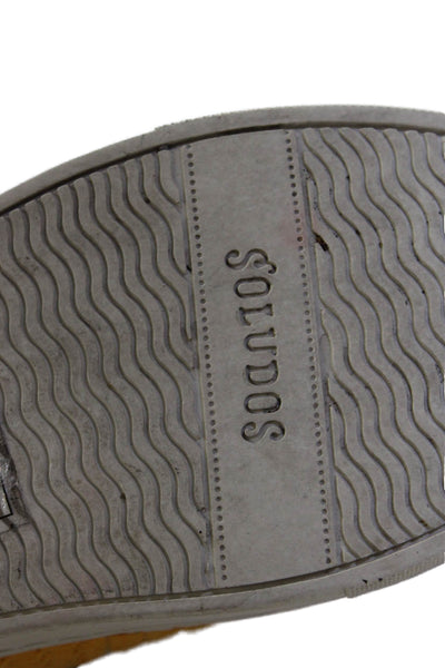 Soludos Womens Rising Sun Good Vibes Low Top Sneakers White Leather Size 8M