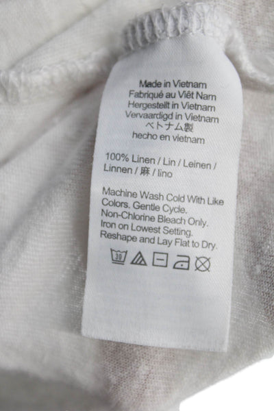 J Crew Womens Scoop Neck Linen Knit Tank Top White Size Small