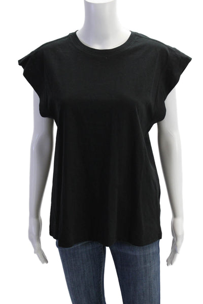 Everlane Womens Short Sleeve Scoop Neck Cotton Muscle Tee Shirt Black Small