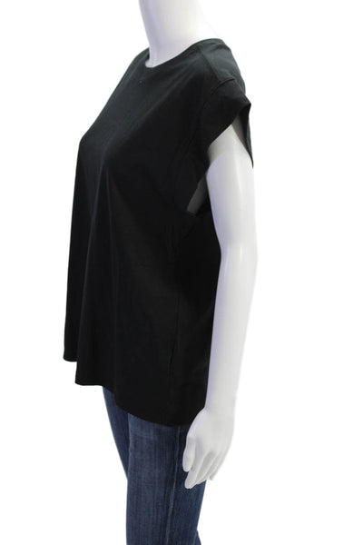 Everlane Womens Short Sleeve Scoop Neck Cotton Muscle Tee Shirt Black Small