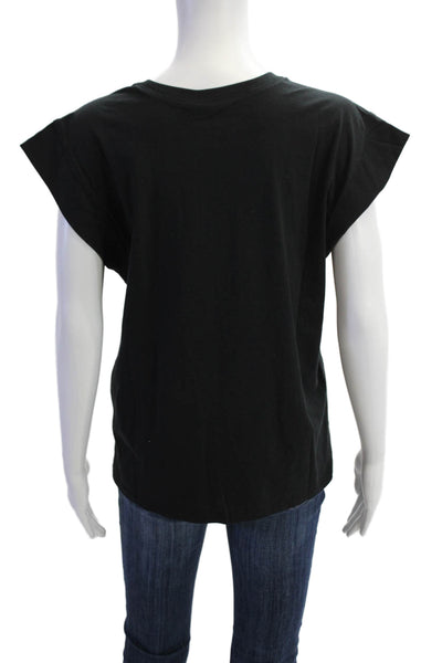 Everlane Womens Short Sleeve Scoop Neck Cotton Muscle Tee Shirt Black Small