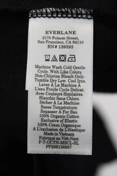 Everlane Womens Short Sleeve Scoop Neck Cotton Muscle Tee Shirt Black Small