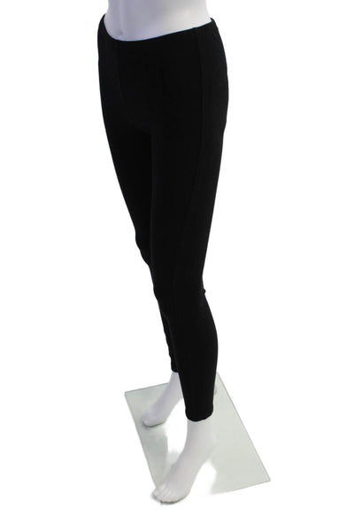 Splendid Womens Elastic Waistband Mid Rise Knit Ankle Leggings Black Size Medium
