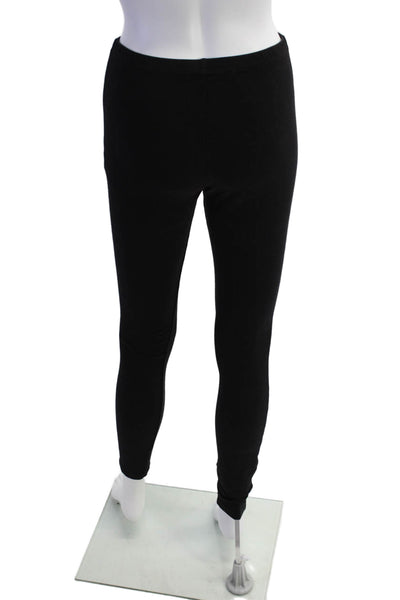 Splendid Womens Elastic Waistband Mid Rise Knit Ankle Leggings Black Size Medium