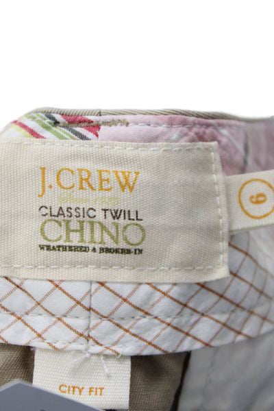 J Crew Womens Cotton High Rise Classic Twill Chino Shorts Khaki Size 6