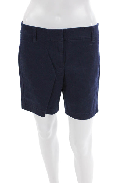 J Crew Womens Cotton High Rise Chino Shorts Navy Blue Size 6
