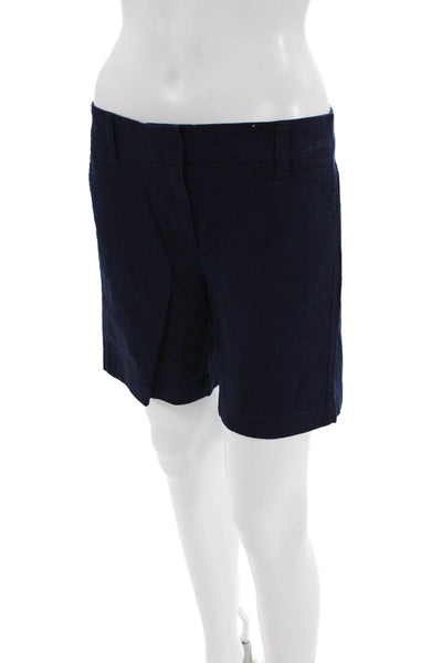 J Crew Womens Cotton High Rise Chino Shorts Navy Blue Size 6