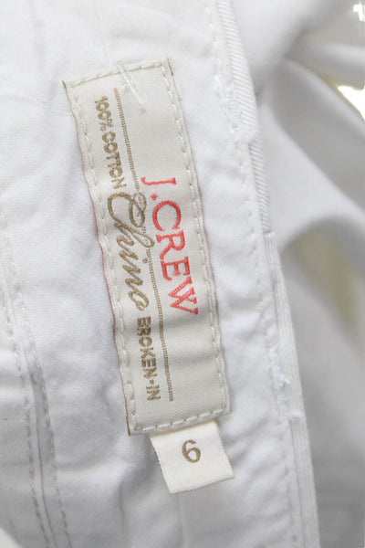 J Crew Womens Cotton High Rise Broken In Chino Shorts White Size 6