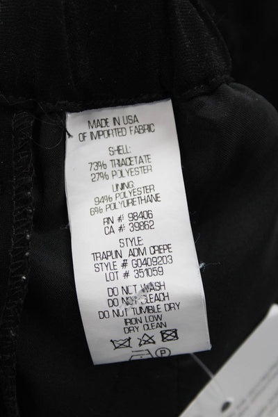 Theory Womens Admiral Crepe Traplin High Rise Slim Leg Pants Black Size 0