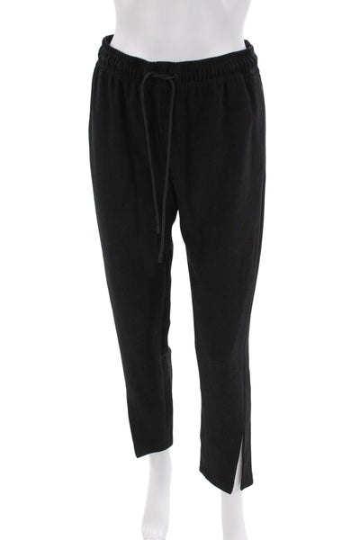 Theory Womens Admiral Crepe High Rise Slit Keg Pull On Pants Black Size 00