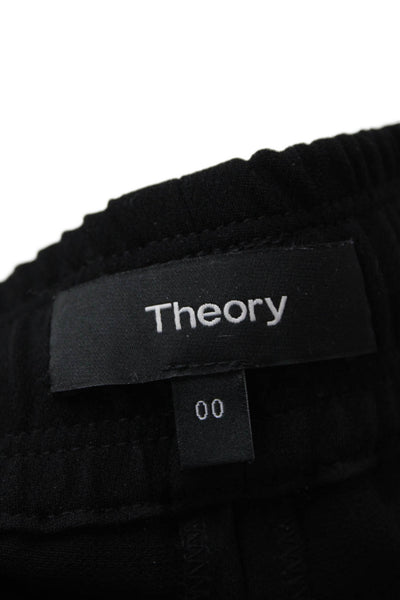 Theory Womens Admiral Crepe High Rise Slit Keg Pull On Pants Black Size 00