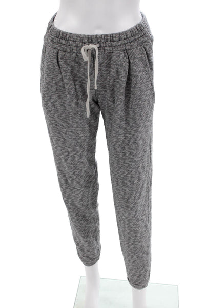 Theory Womens High Rise Terra Clade Sweatpants Black White Cotton Size Petite