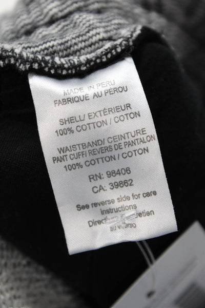 Theory Womens High Rise Terra Clade Sweatpants Black White Cotton Size Petite