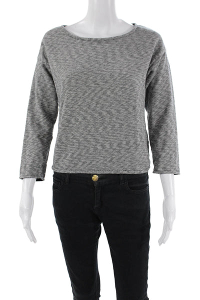 Theory Womens Edasha R Clade Sweater Black White Cotton  Size Petite
