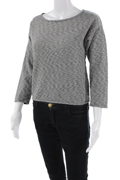 Theory Womens Edasha R Clade Sweater Black White Cotton  Size Petite