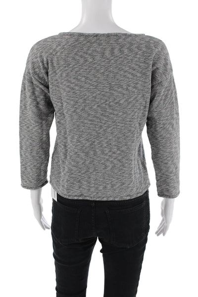 Theory Womens Edasha R Clade Sweater Black White Cotton  Size Petite
