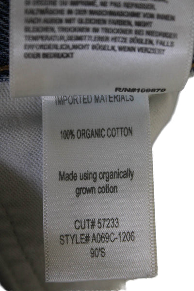 Agolde Womens Medium Wash Distress Ripped Straight Leg Jeans Blue Size 24