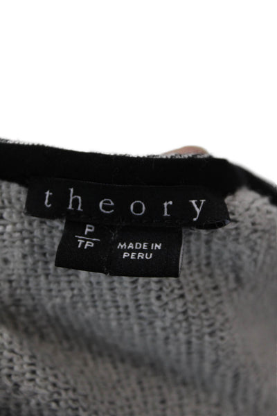 Theory Womens Edasha R Clade Sweater Black White Cotton  Size Petite