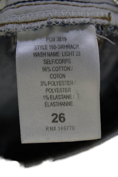 Re/Done Womens Medium Wash High Rise Straight Leg Jeans Blue Size 26