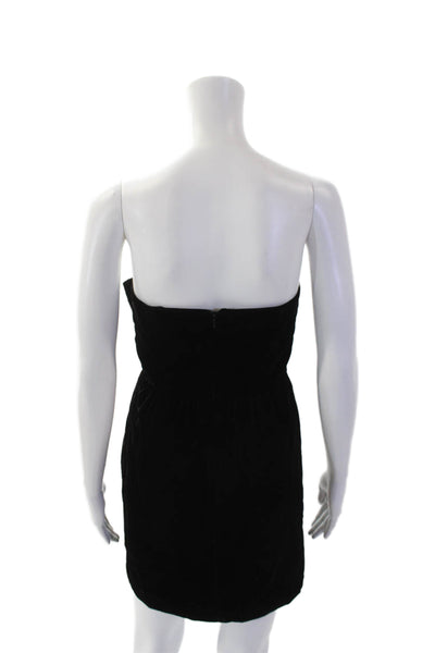 Jill Stuart Dress Womens Velvet Strapless Sequined Bow Dress Black Size 4
