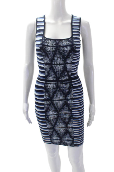 BCBG Max Azria Womens Striped Body Con Hailey Dress Blue Size Extra Small