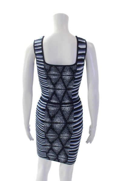 BCBG Max Azria Womens Striped Body Con Hailey Dress Blue Size Extra Small