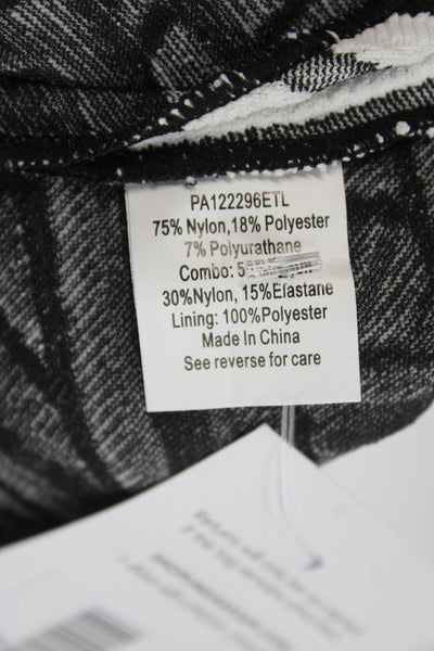 Parker Womens Geometric Print Sleeveless A Line Dress White Black Size Small