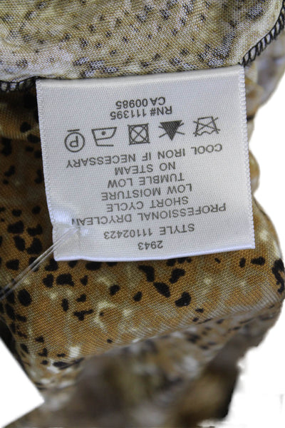 Tory Burch Womens Snakeskin Print Shirt Dress Brown Size Extra Small