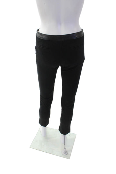 Tory Burch Womens Mid Rise Skinny Leg Dress Pants Black Cotton Size Extra Small