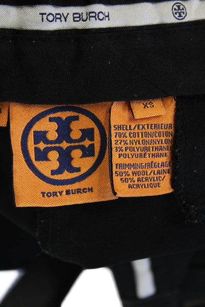 Tory Burch Womens Mid Rise Skinny Leg Dress Pants Black Cotton Size Extra Small