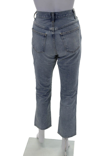 Agolde Womens Light Wash High Rise Straight Leg Denim Jeans Blue Size 24