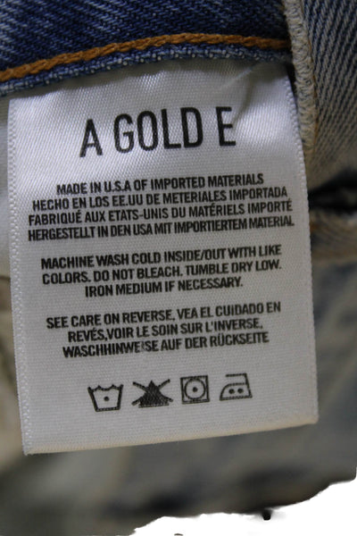 Agolde Womens Light Wash High Rise Straight Leg Denim Jeans Blue Size 24