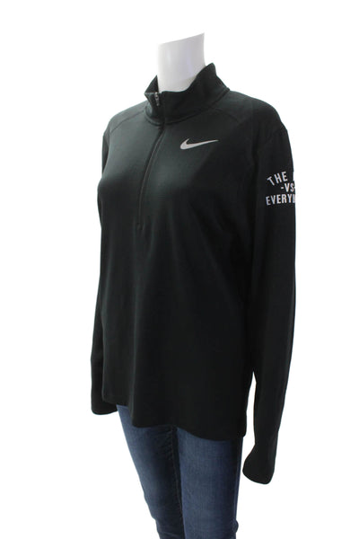 Nike Womens Long Sleeve High Neck Athletic Casual Top Black Size S