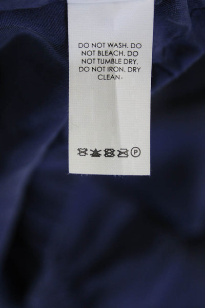 Unsubscribed Womens Scoop Neck Short Sleeve Blouse Blue Size M