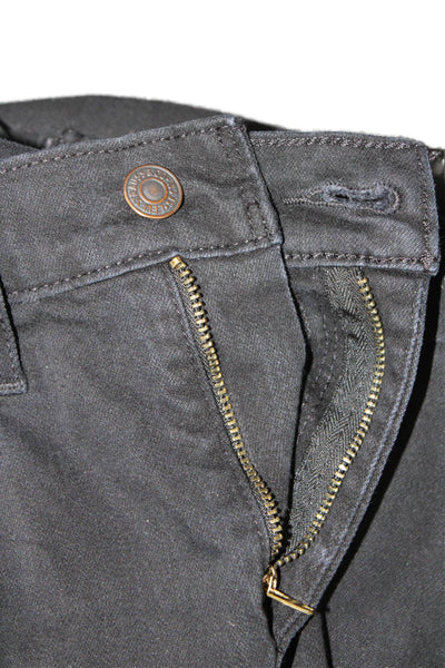 Levis Womens High Rise Straight Leg Crop Jeans Black Cotton Size 25