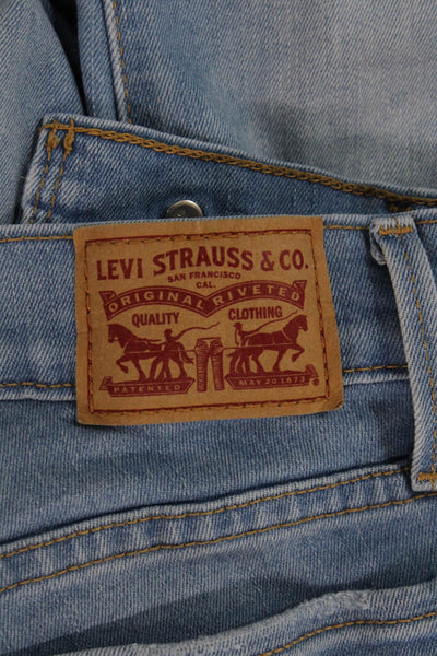 Levis Womens High Rise 70's Super Skinny Leg Jeans Blue Cotton Size 24