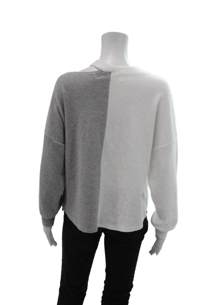 Vintage Havana Womens Long Sleeves Sweatshirt White Grey Size Small