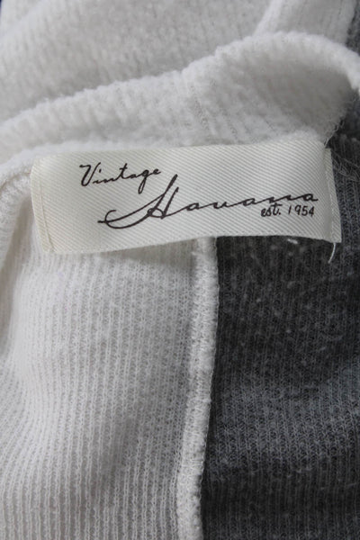 Vintage Havana Womens Long Sleeves Sweatshirt White Grey Size Small