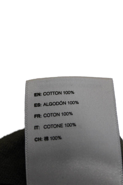John Elliott Mens Crew Neck Cotton Long Sleeve Shirt Olive Green Size 2