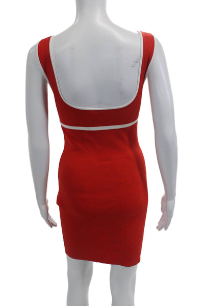 Amanda Uprichard Womens Square Neck Tied Sleeveless Tank Dress Red Size S
