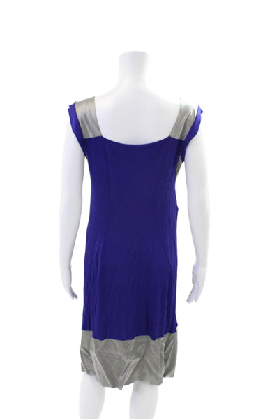 Philosophy di Alberta Ferretti Womens Sleeveless Dress Blue Grey Size 8