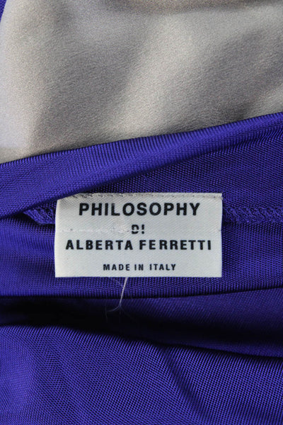 Philosophy di Alberta Ferretti Womens Sleeveless Dress Blue Grey Size 8