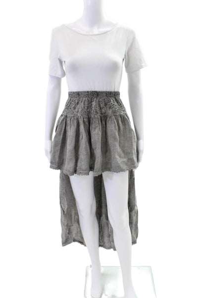 Muche Et Muchette Womens Linen Asymmetrical Maxi Skirt Grey Size One Size