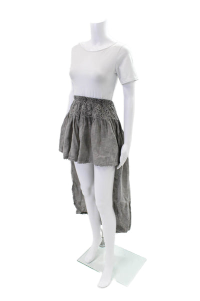 Muche Et Muchette Womens Linen Asymmetrical Maxi Skirt Grey Size One Size